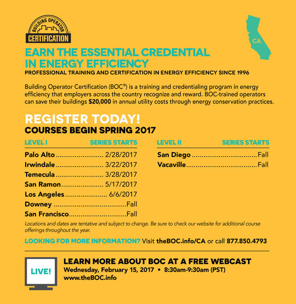 2017 California spring course announcement